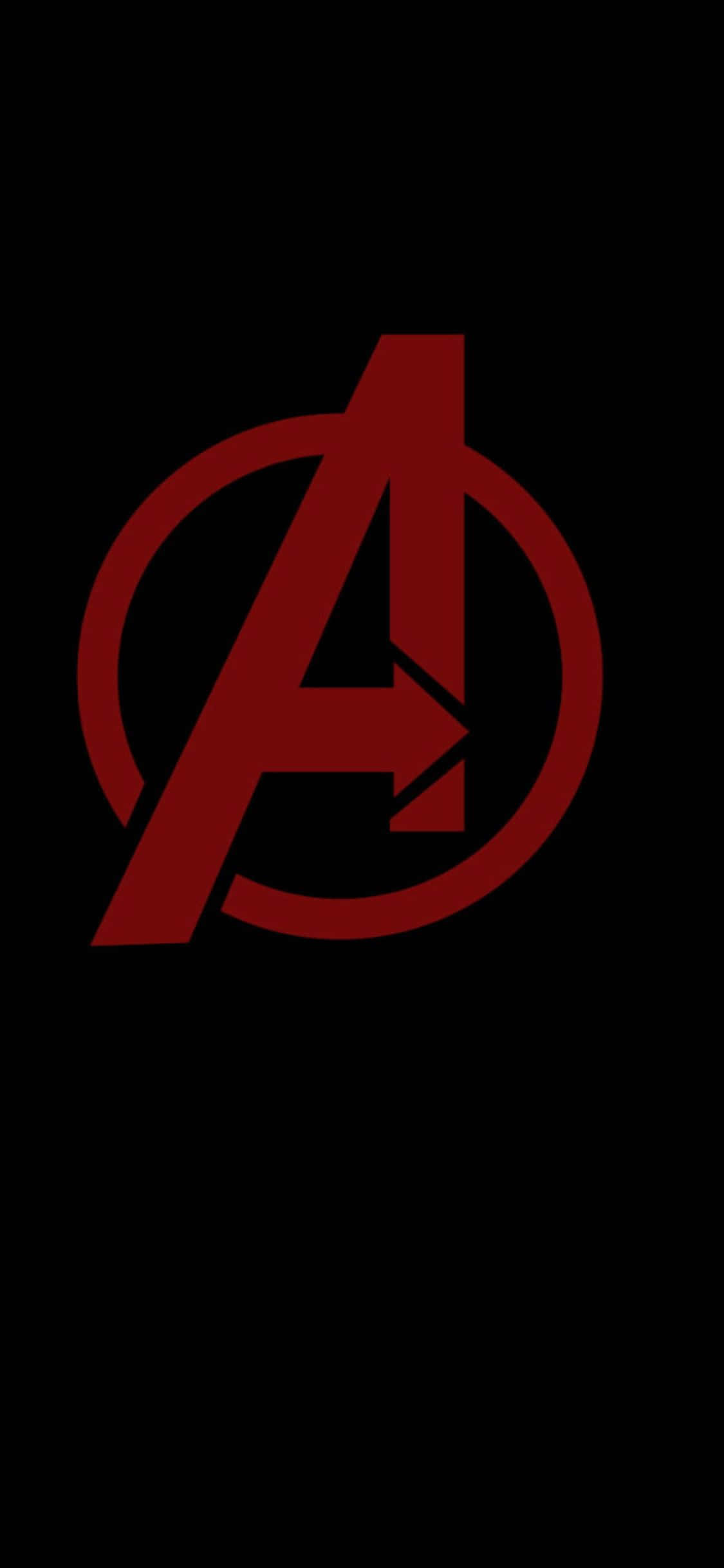 Dark Minimalist iPhone XS Avengers Logo Background Picha ya Ukuta