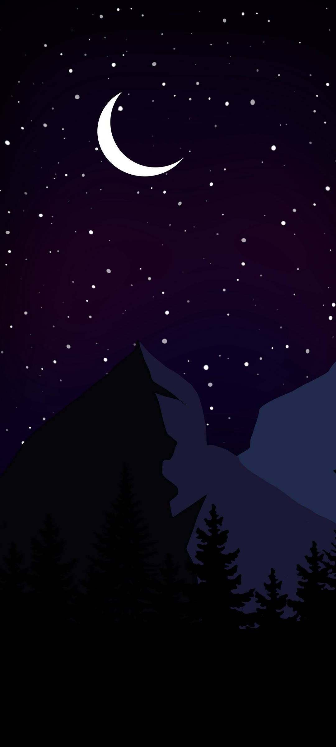 Dark Night Vector Art Picha ya Ukuta