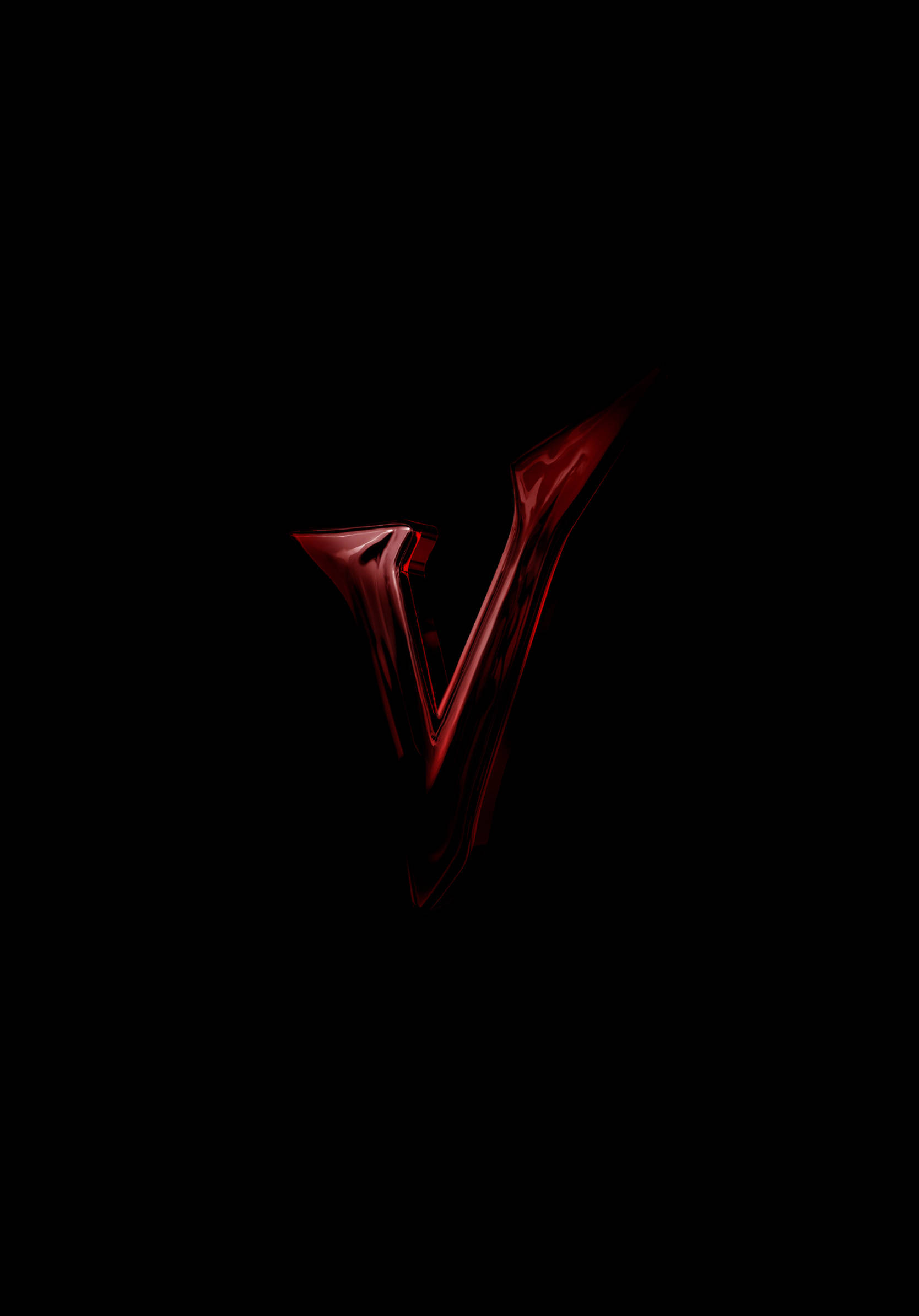 Dark Red Letter V Picha ya Ukuta