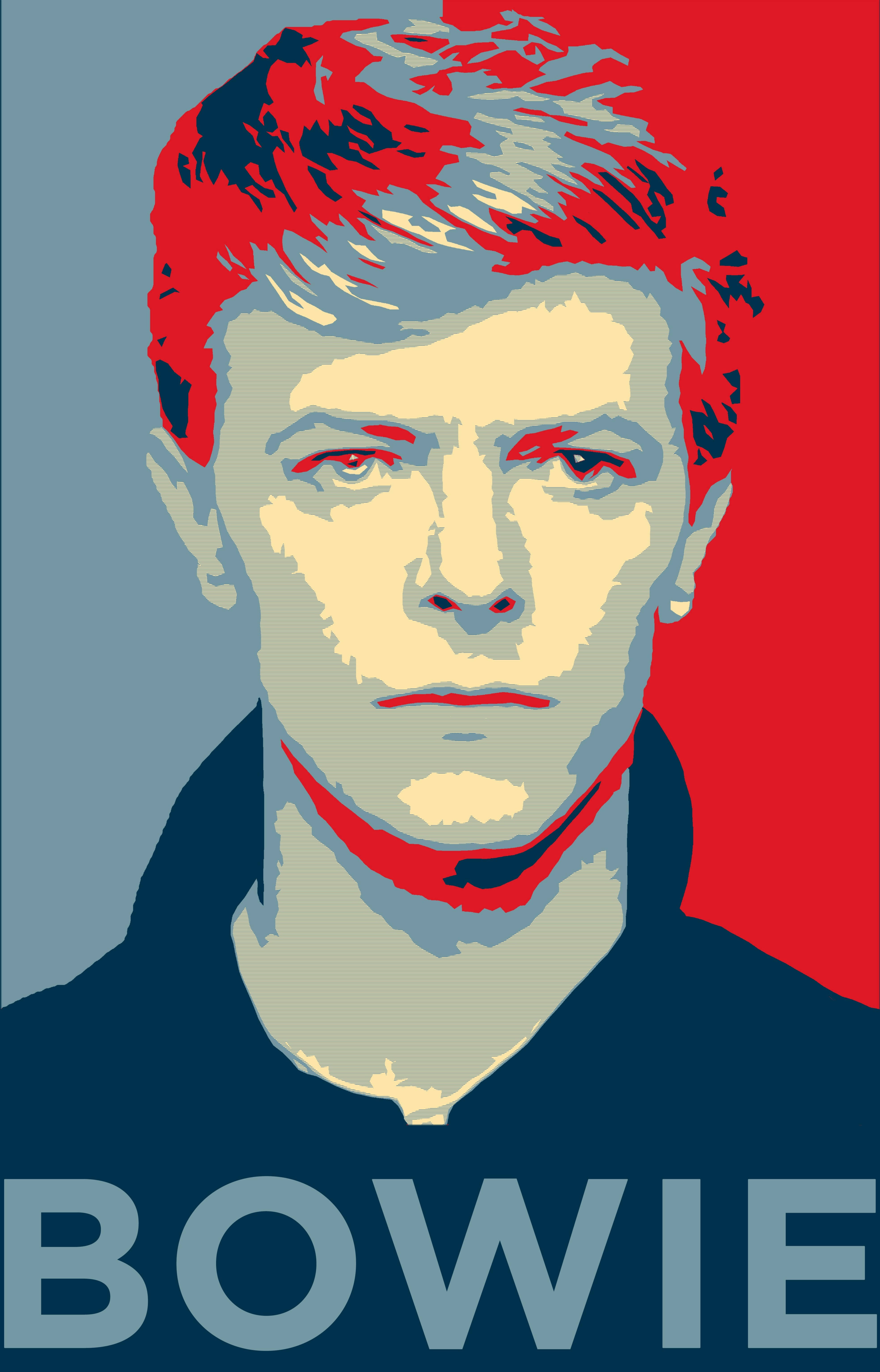 David Bowie Red Blue Artwork Picha ya Ukuta