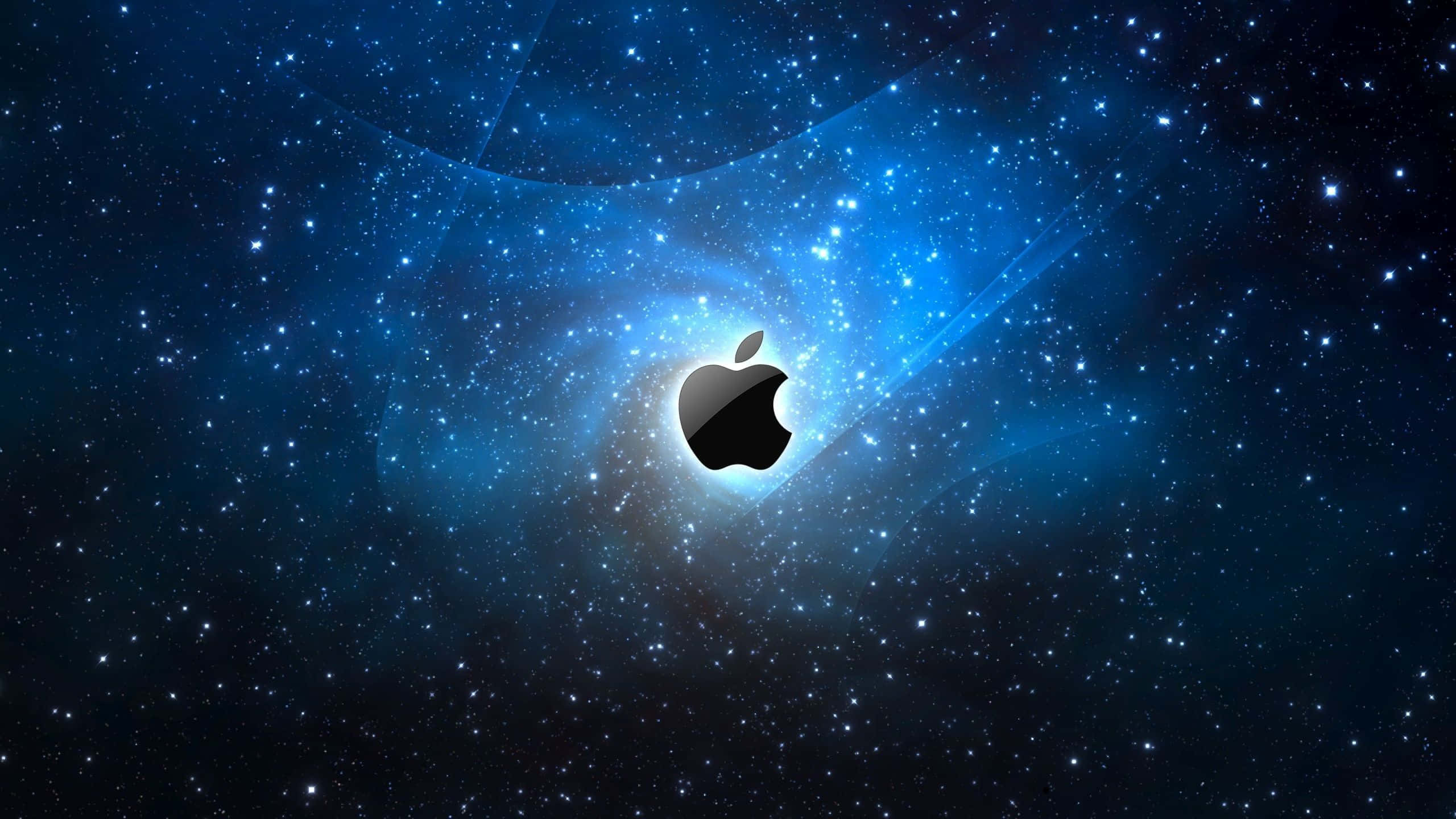 Dawati la Apple Mac la Galaxy ya Bluu Picha ya Ukuta