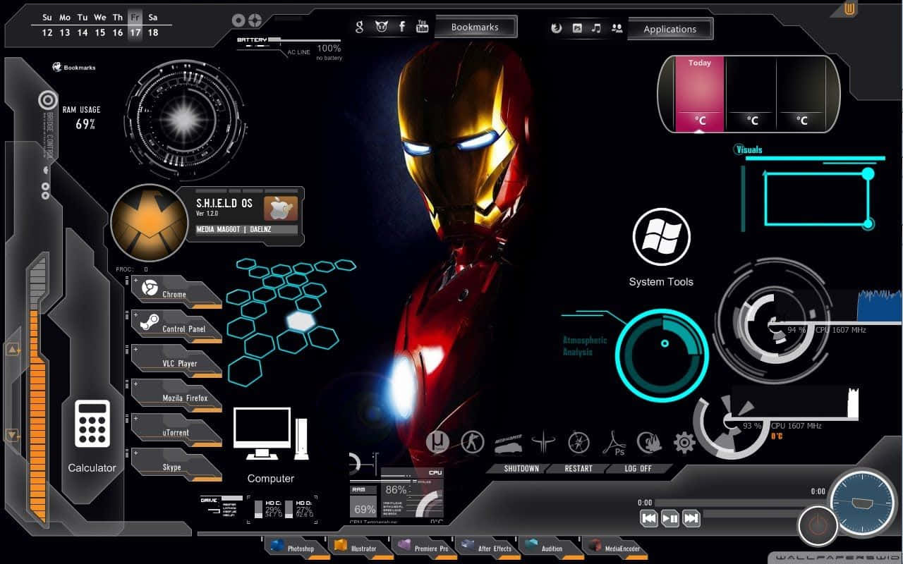 Dawati la Jarvis la Iron Man Picha ya Ukuta