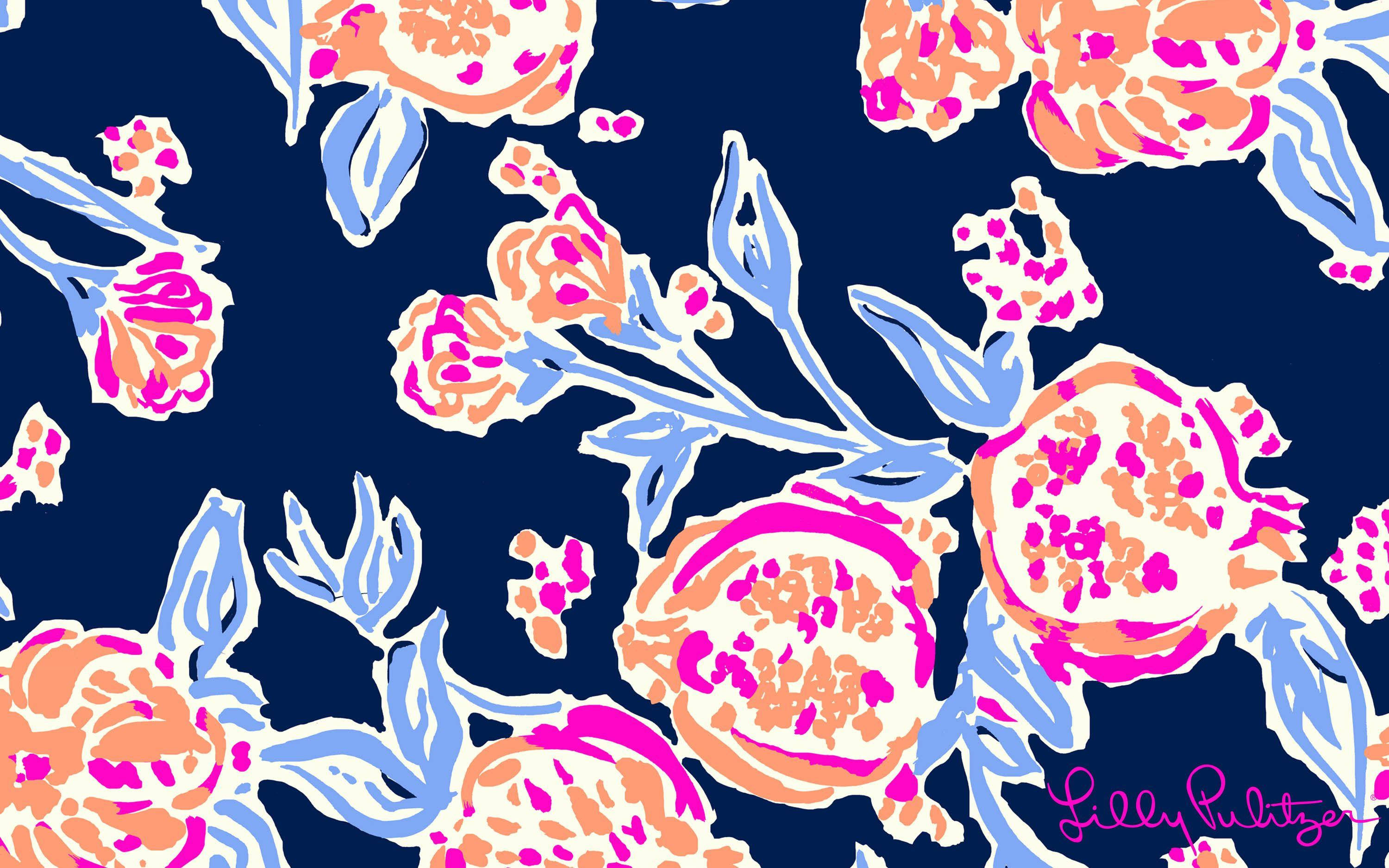 Dawati la Maua ya Buluu Lilly Pulitzer Picha ya Ukuta