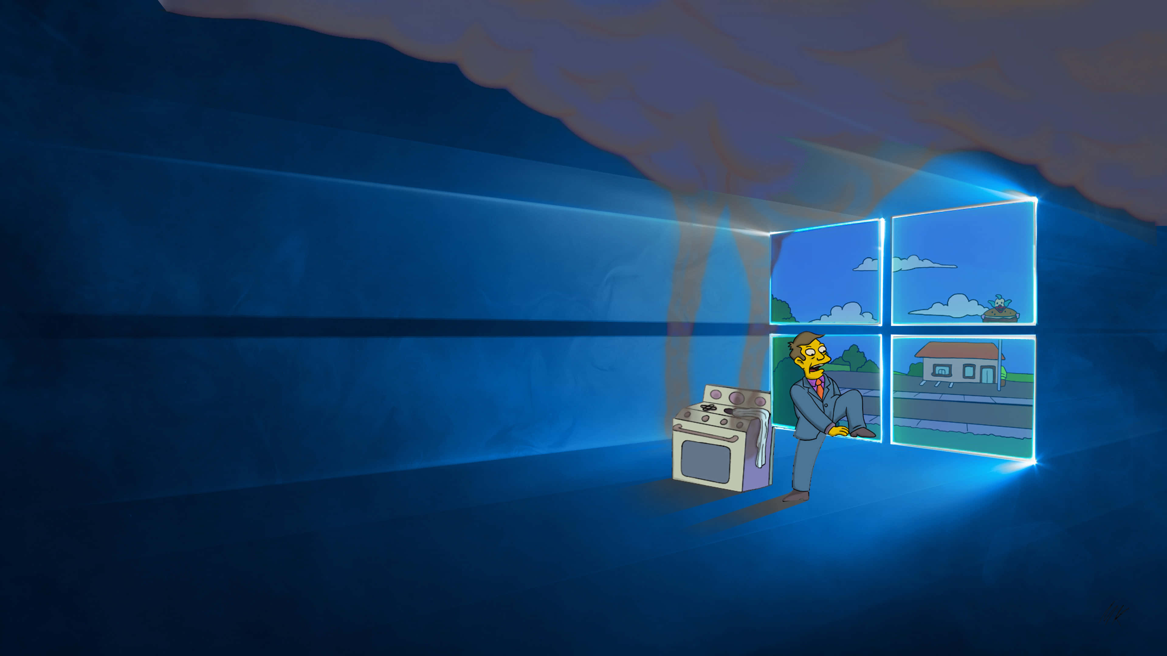 Dawati la Windows lenye Muundo wa Maua Picha ya Ukuta