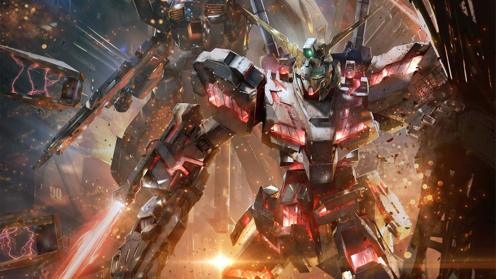 Dekstop Mbili za Gundam Picha ya Ukuta