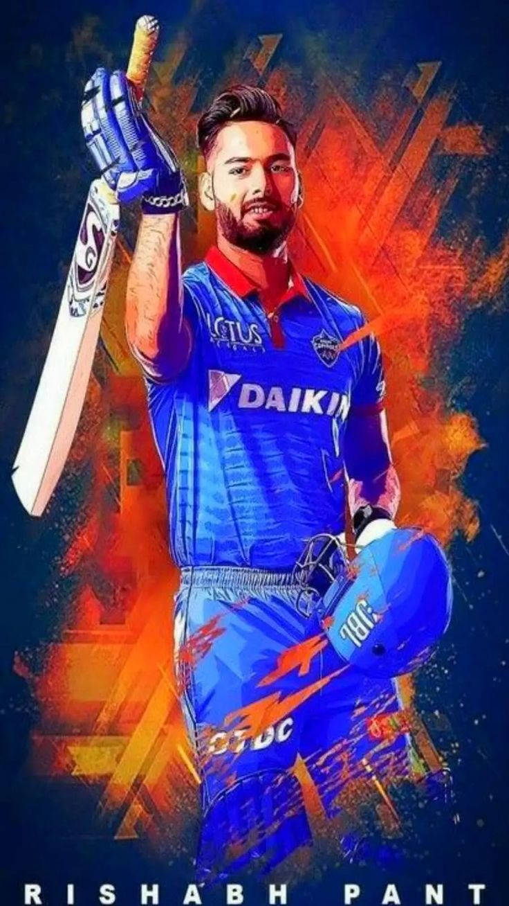 Delhi Capitals Pant Signed Photo Picha ya Ukuta
