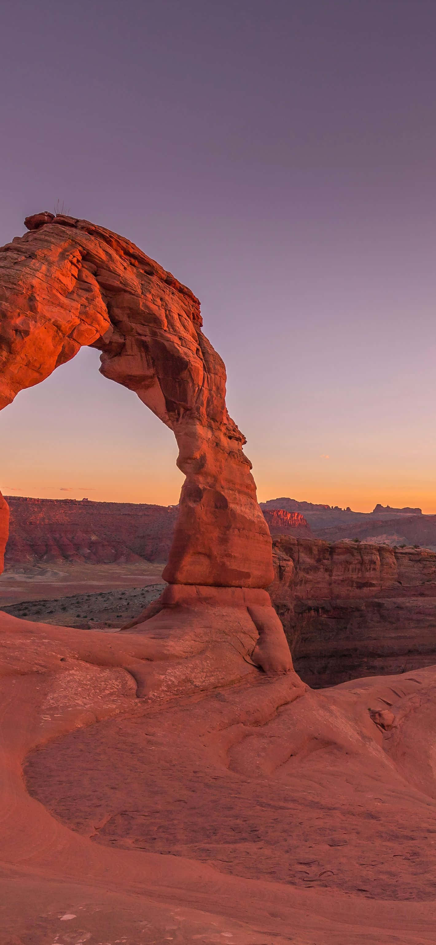 Delicate Arch At Dusk Picha ya Ukuta