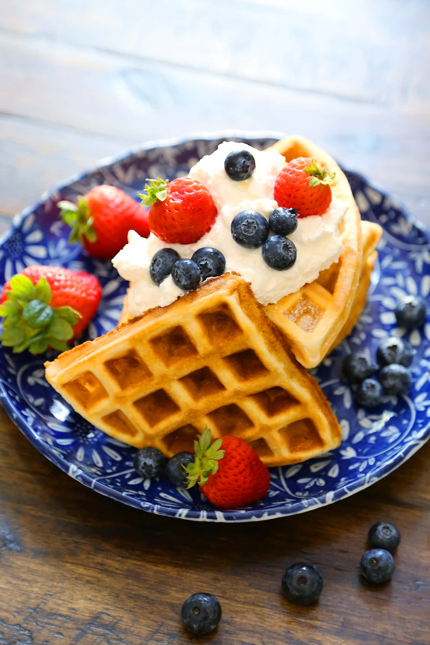 Delicious Belgian Waffle Piled High with Chocolate Picha ya Ukuta