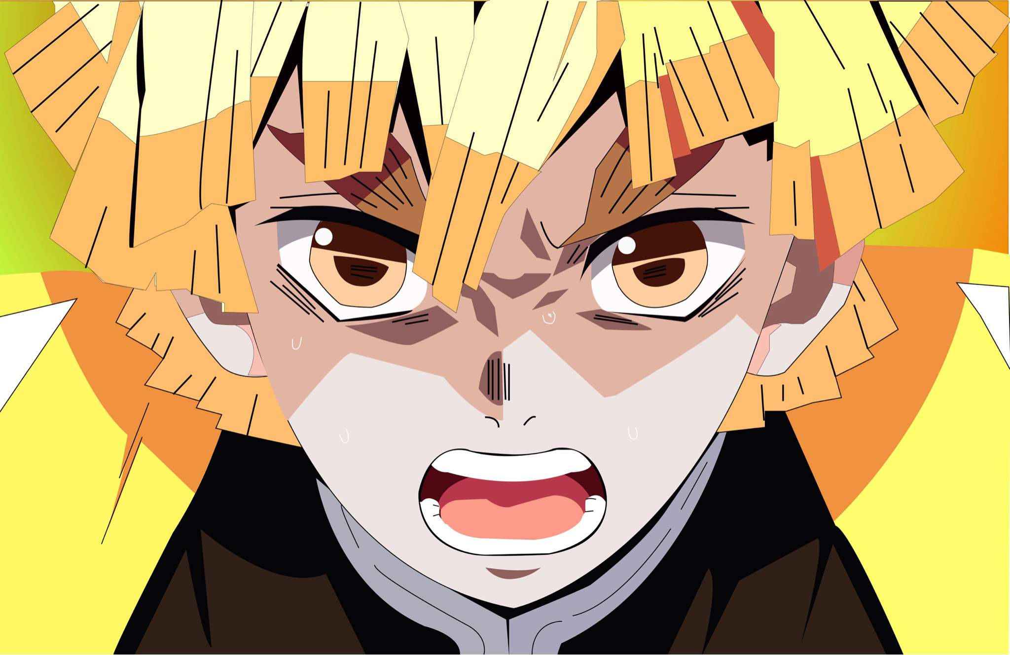 Demon Slayer Zenitsu Upande wa Karibu Picha ya Ukuta
