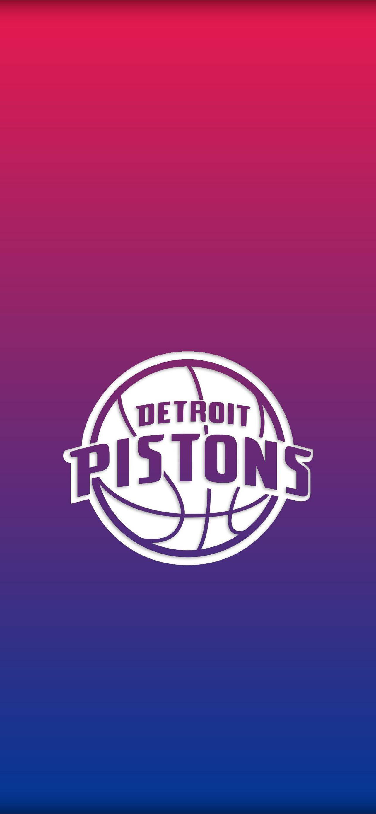Detroit Pistons Logo Weusi-Mbili Mweupe Picha ya Ukuta