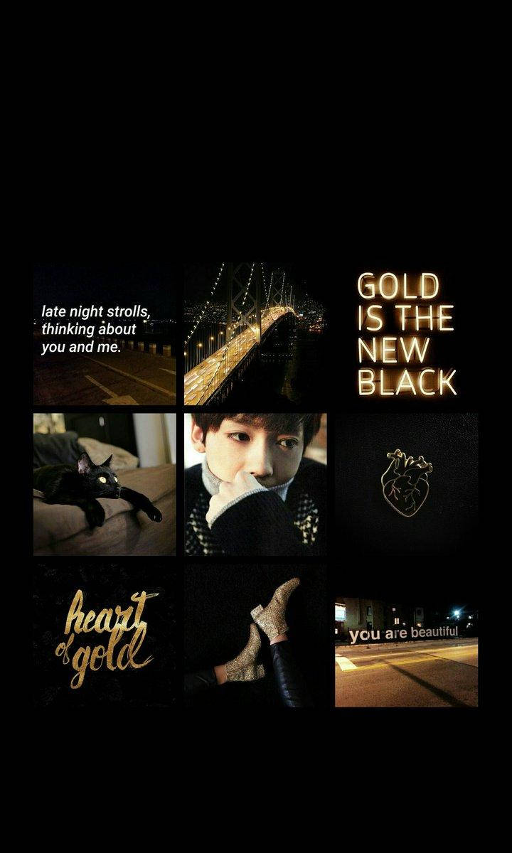 Dhahabu Aesthetic Kim Jin-Woo Picha ya Ukuta