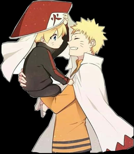 Dhamana ya Baba na Mwana Boruto na Naruto Picha ya Ukuta