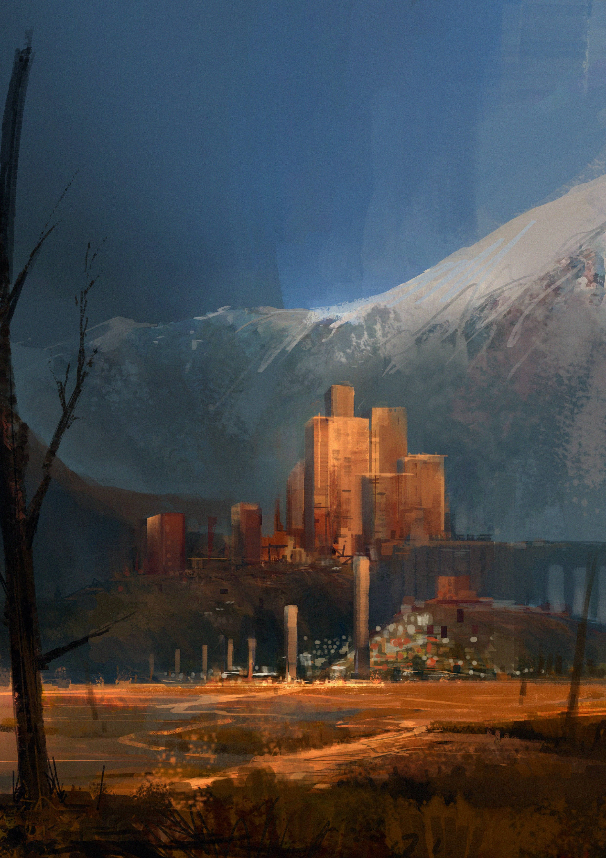 Digital Art Of Ancient City Picha ya Ukuta