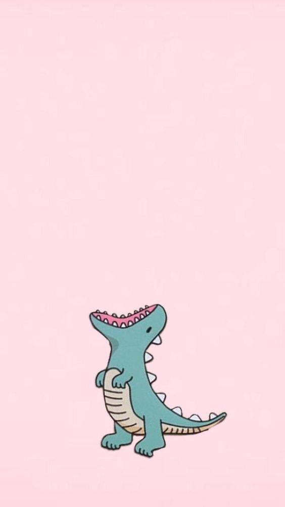 Dinosauro wa Animé Mzuri Akilia kwa iPhone yako Picha ya Ukuta