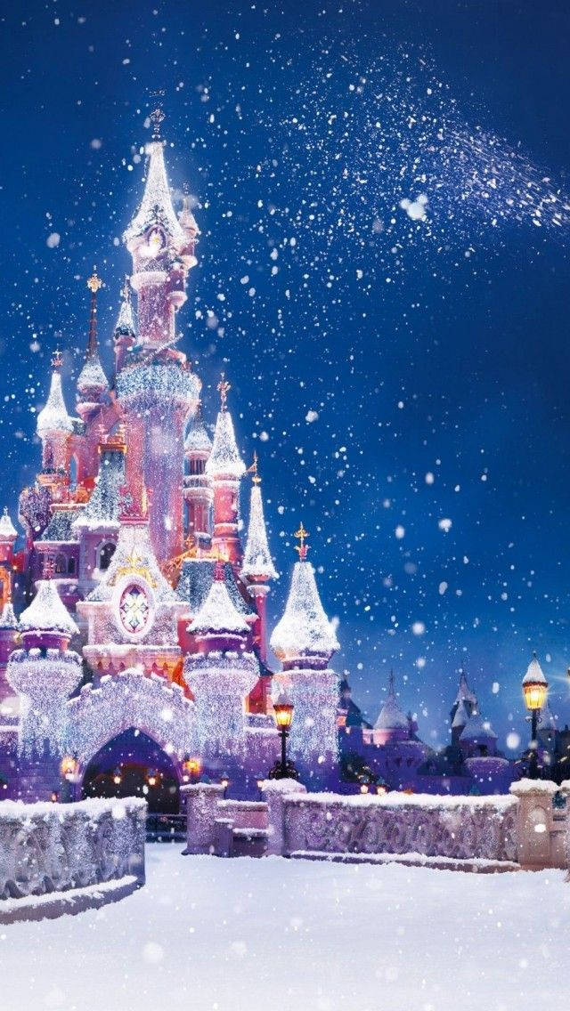Disney Krismasi iPhone Ngome yenye Theluji Picha ya Ukuta