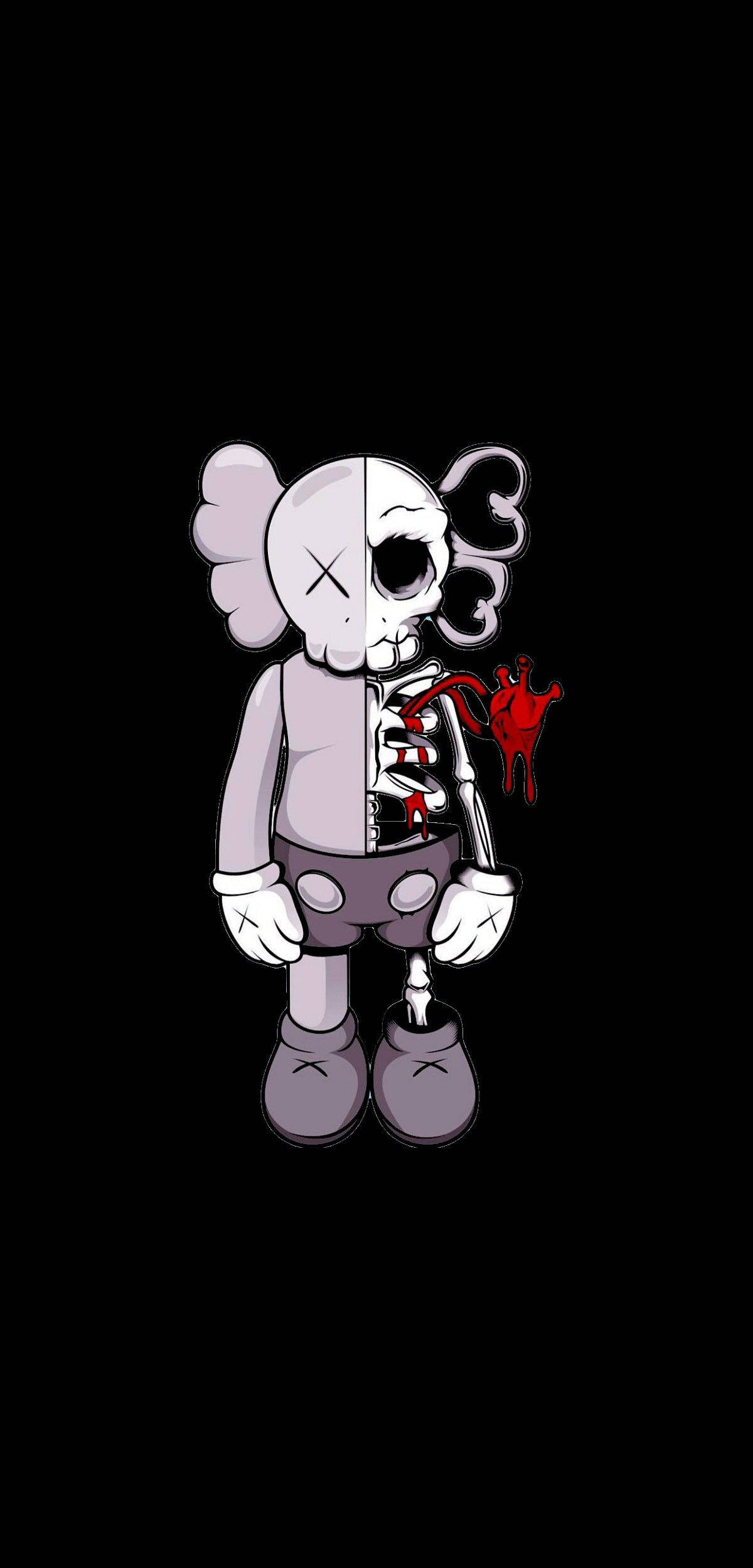 Dissected KAWS 4K Illustration Picha ya Ukuta