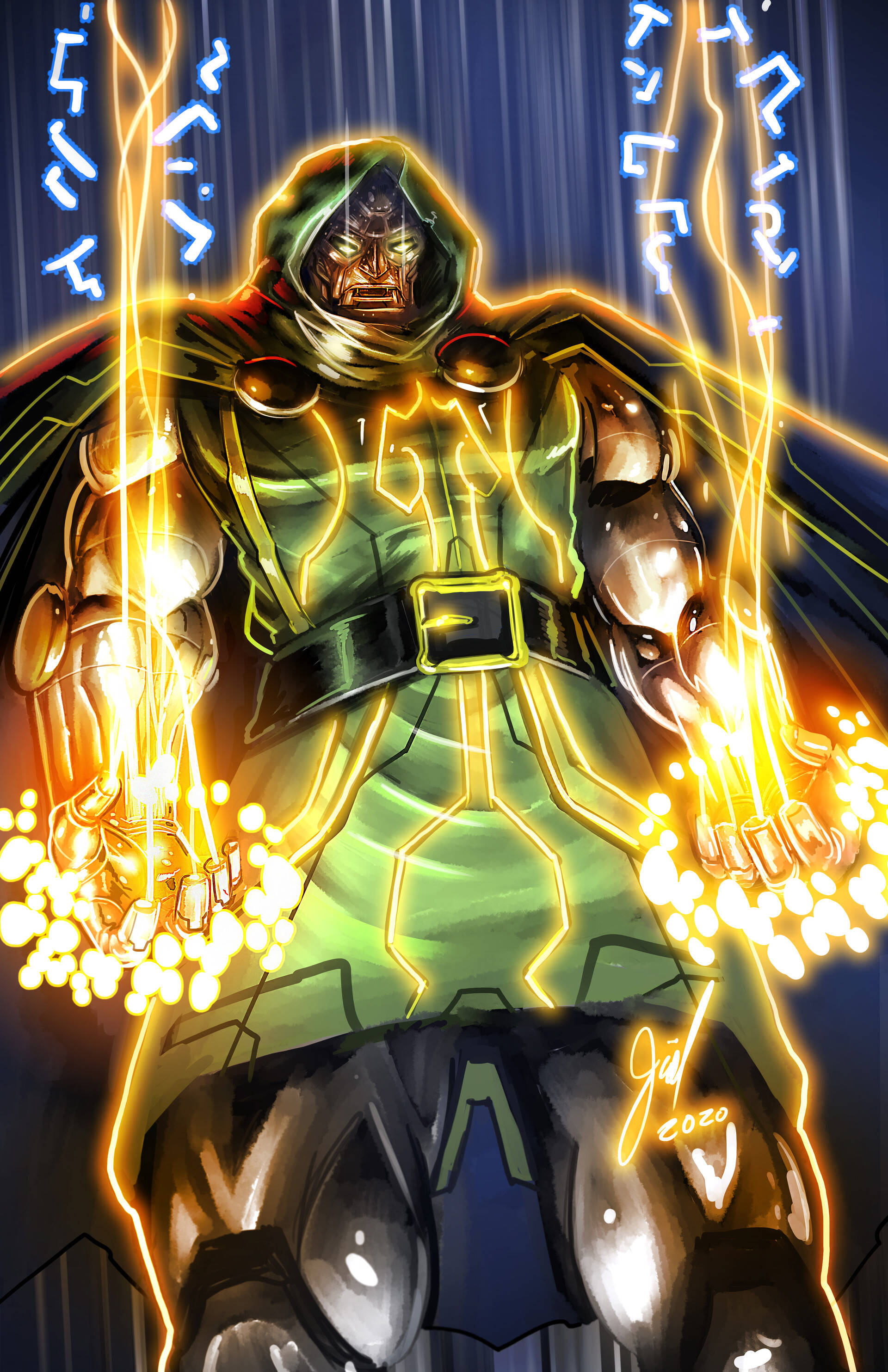 Doctor Doom Gauntlet Lasers Picha ya Ukuta