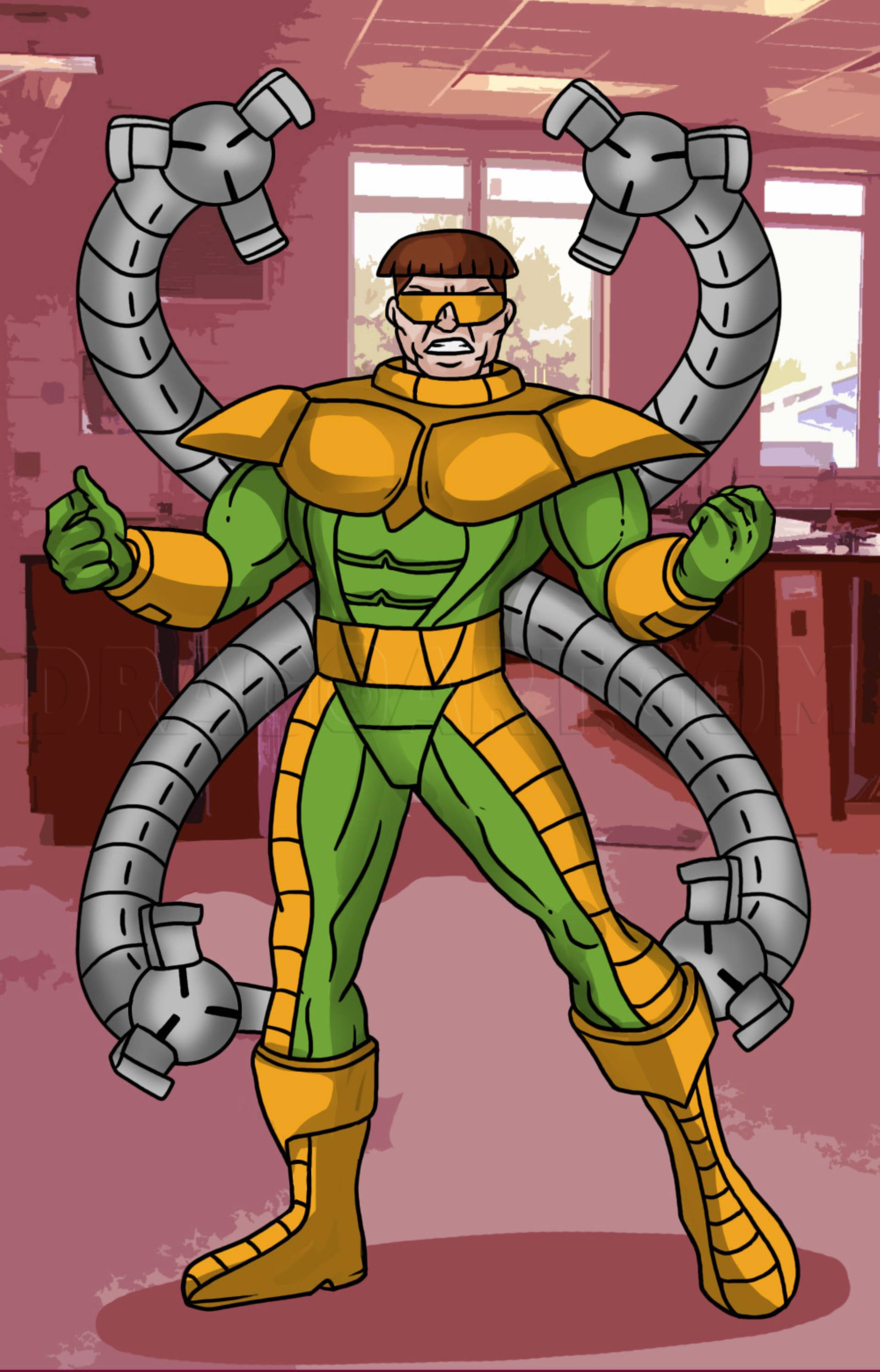 Doctor Octopus Cartoon Art Picha ya Ukuta