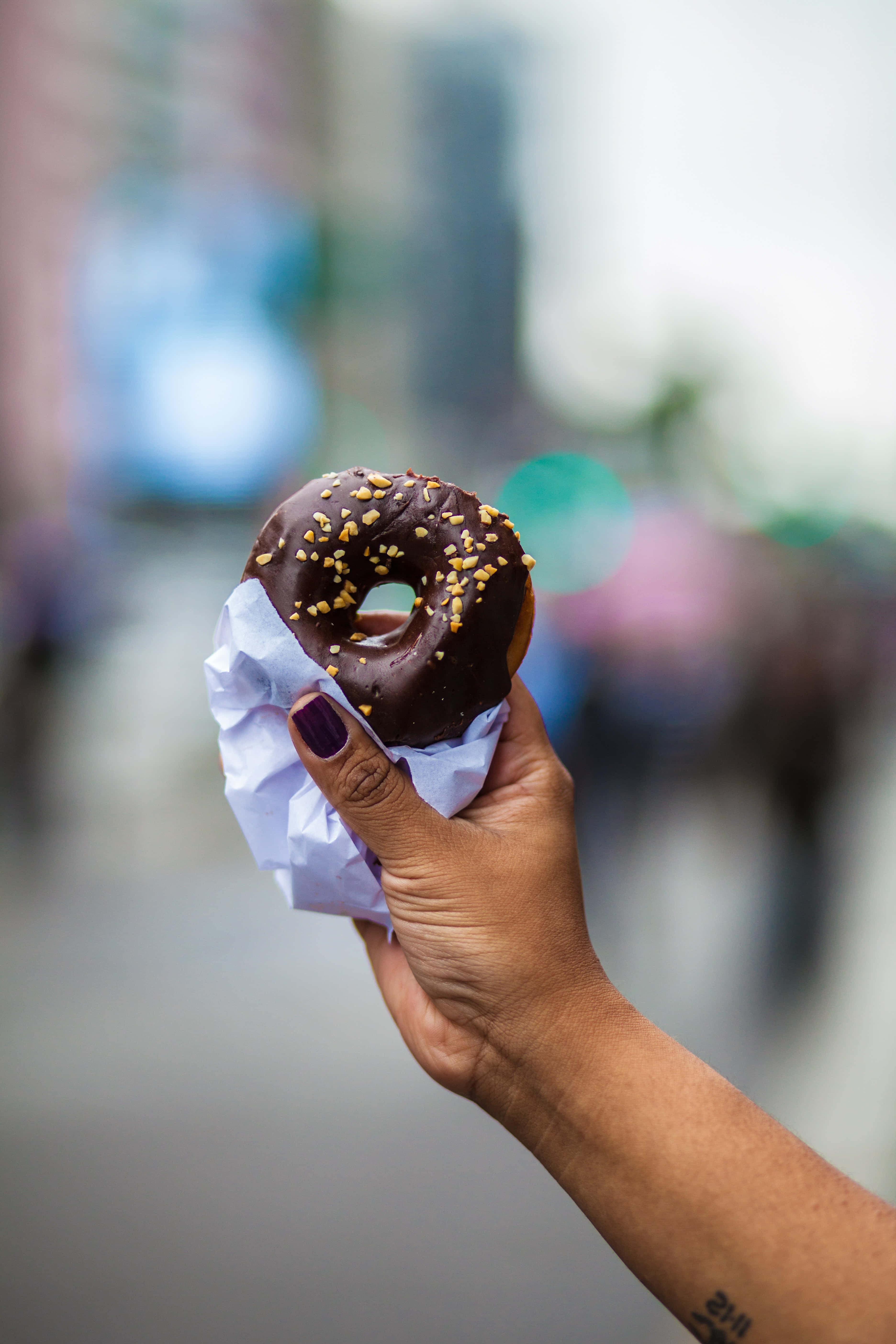 Donuts za Kukataa Zilizojazwa na Mwanga Picha ya Ukuta