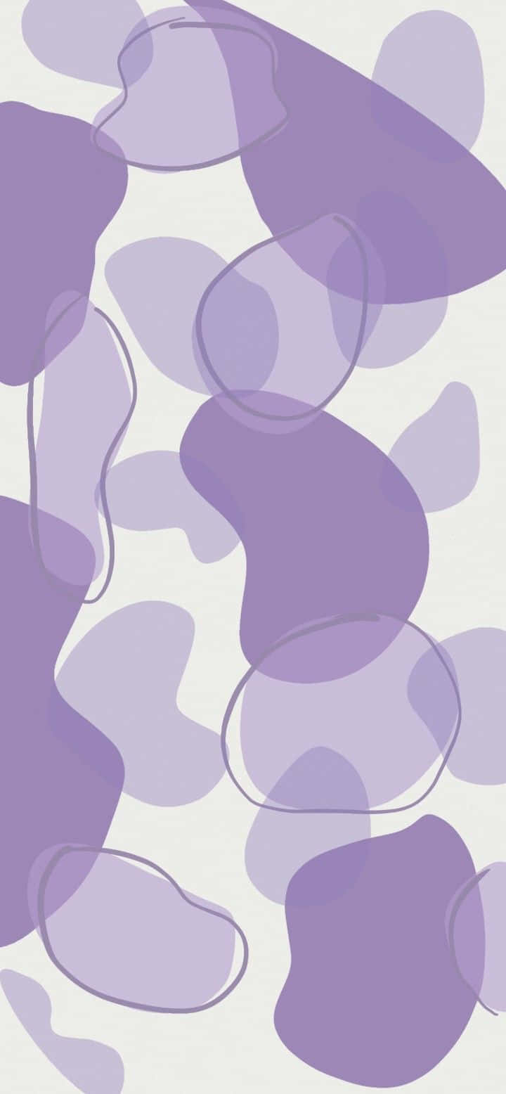 Abstract Doodles Aesthetic Purple Background Picha ya Ukuta