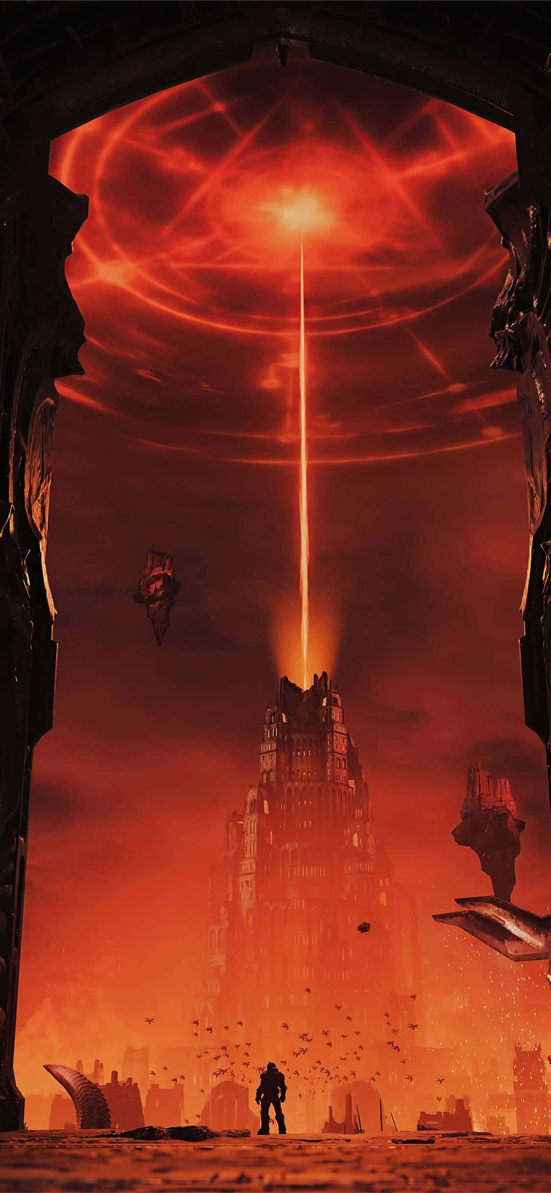 Doom Slayer in Action in Doom Eternal Picha ya Ukuta