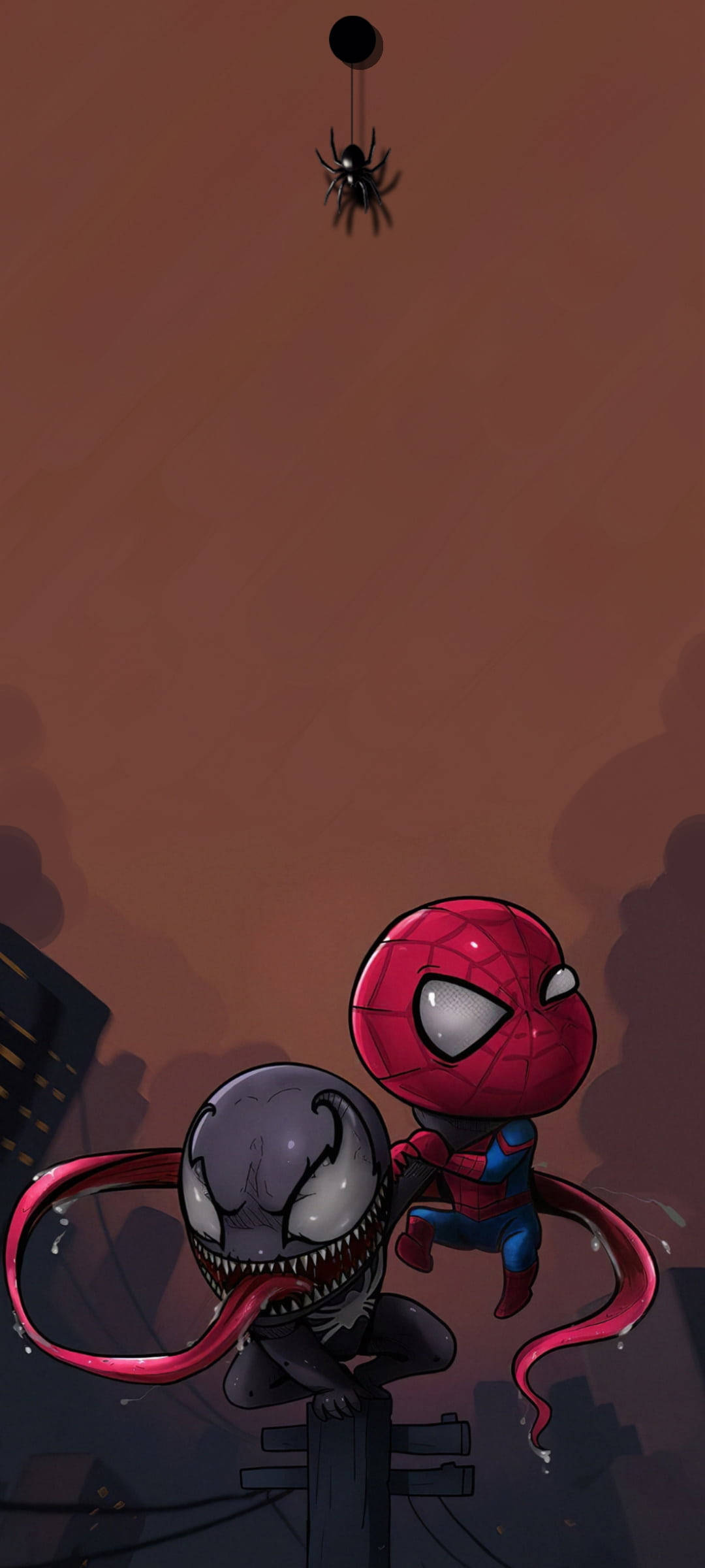 Dot Notch Venom Na Spider-Man Picha ya Ukuta