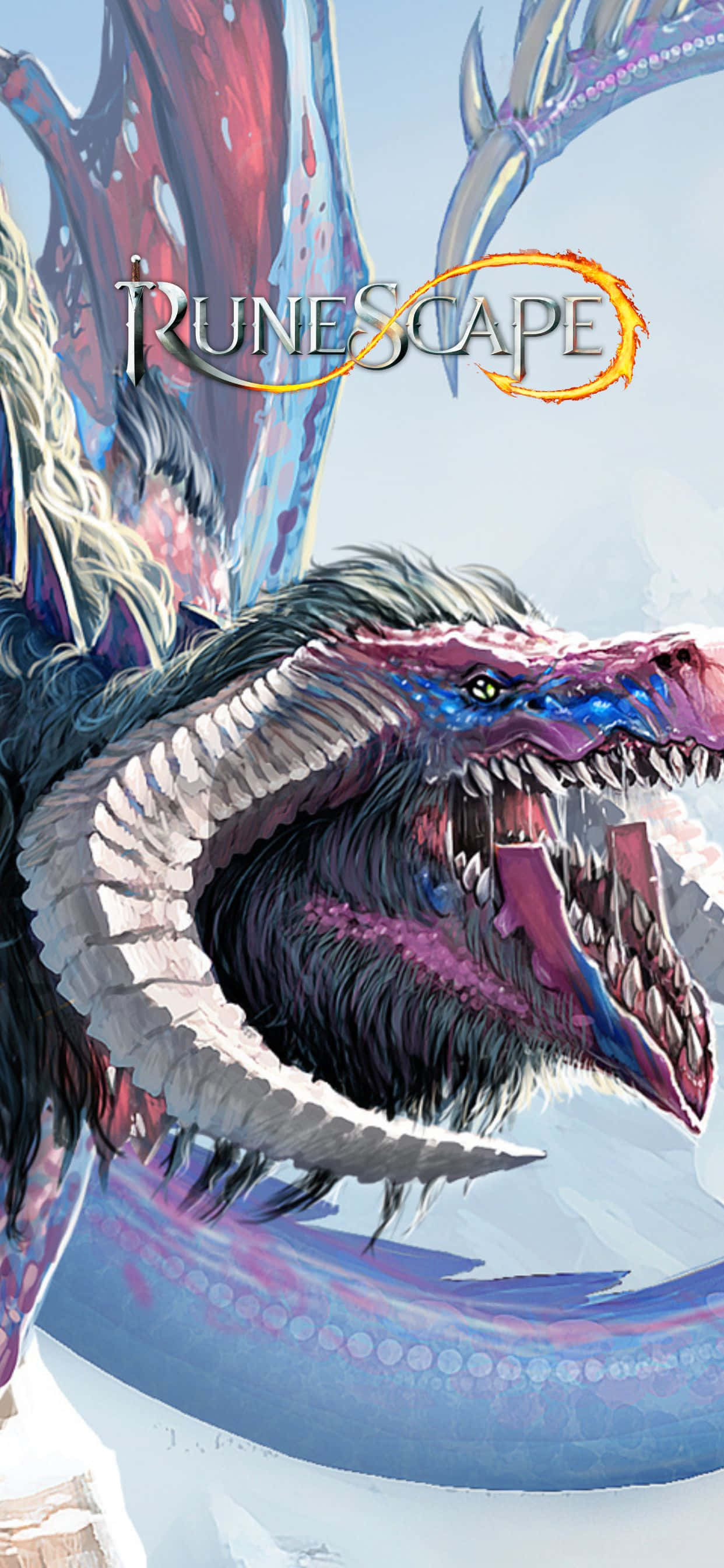 dragon yenye mkia wa bluu na waridi Picha ya Ukuta
