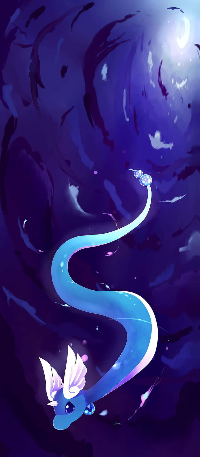Dragonair In Water Abstract Illustration Picha ya Ukuta