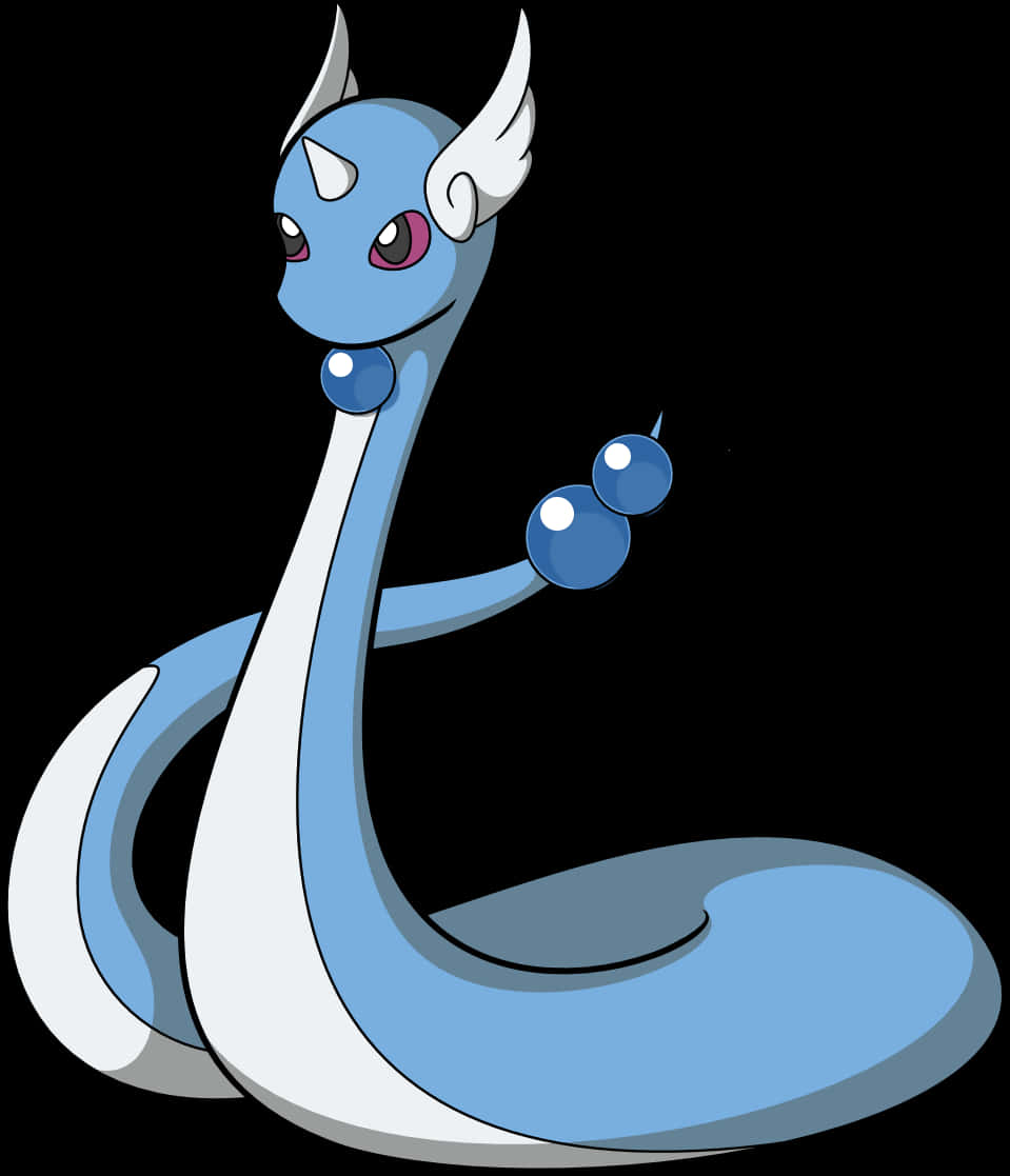 Dratini Mkuu wa Pokemon kwenye Mandharinyuma Nyeupe Picha ya Ukuta