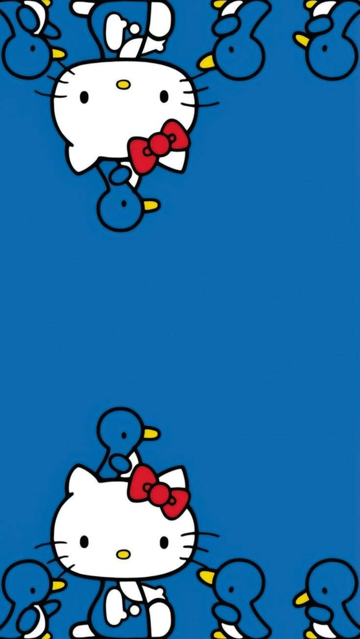 Ducks na Hello Kitty Aesthetic Picha ya Ukuta