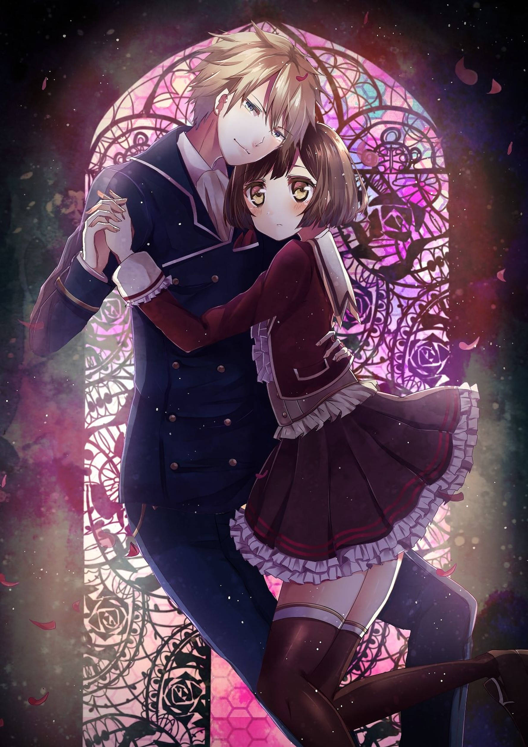 Duo la Kuvutia la Kuchora Anime Picha ya Ukuta