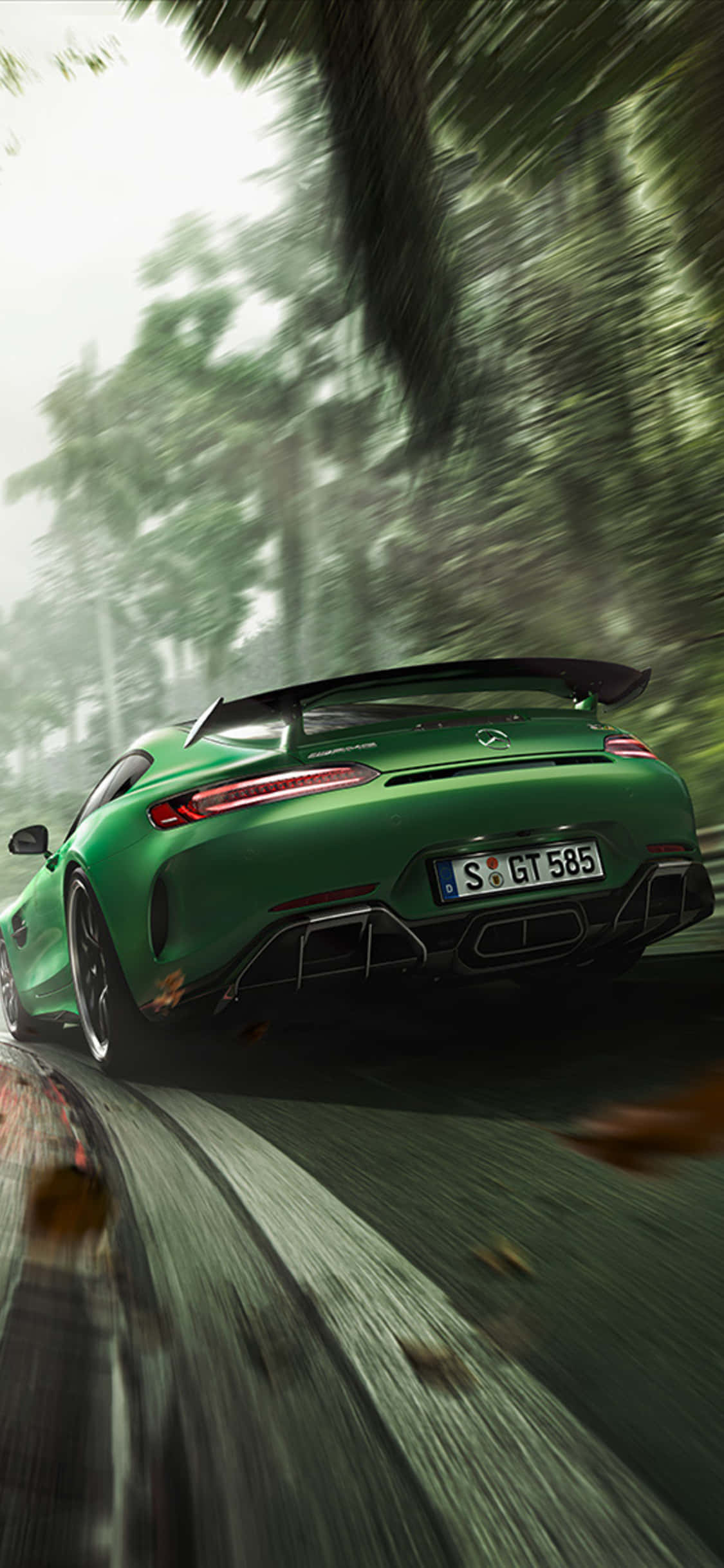 Mwingiliano wa Nguvu - iPhone X na AMG GT-R Picha ya Ukuta