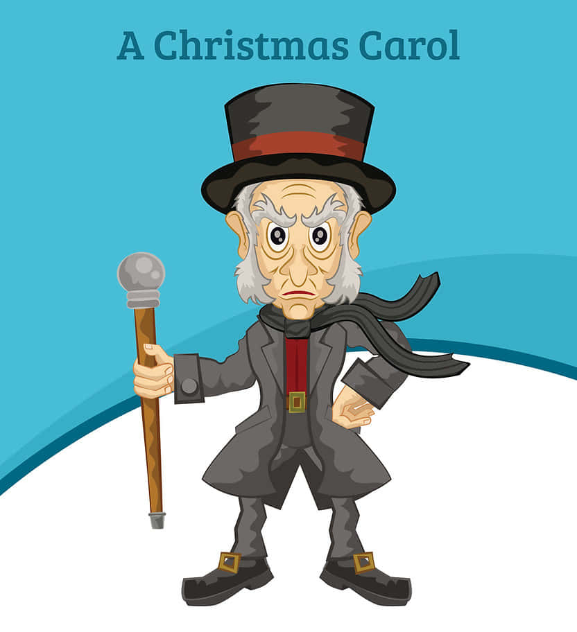 Ebenezer Scrooge na Roho 3 katika A Christmas Carol Picha ya Ukuta