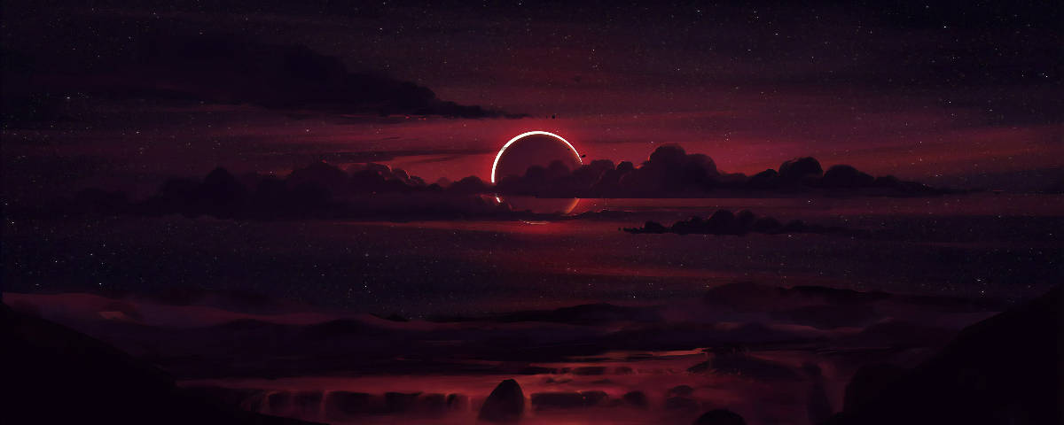 Eclipse ya Waridi 1200x480 Picha ya Ukuta