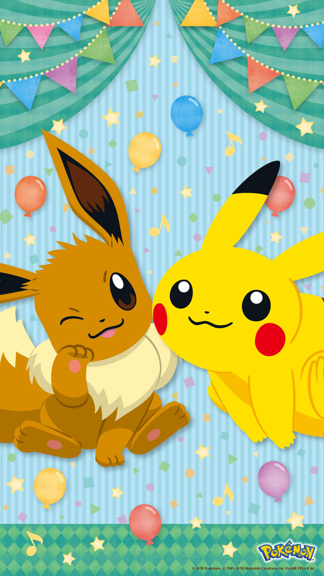 Eevee na Pikachu iPhone Picha ya Ukuta