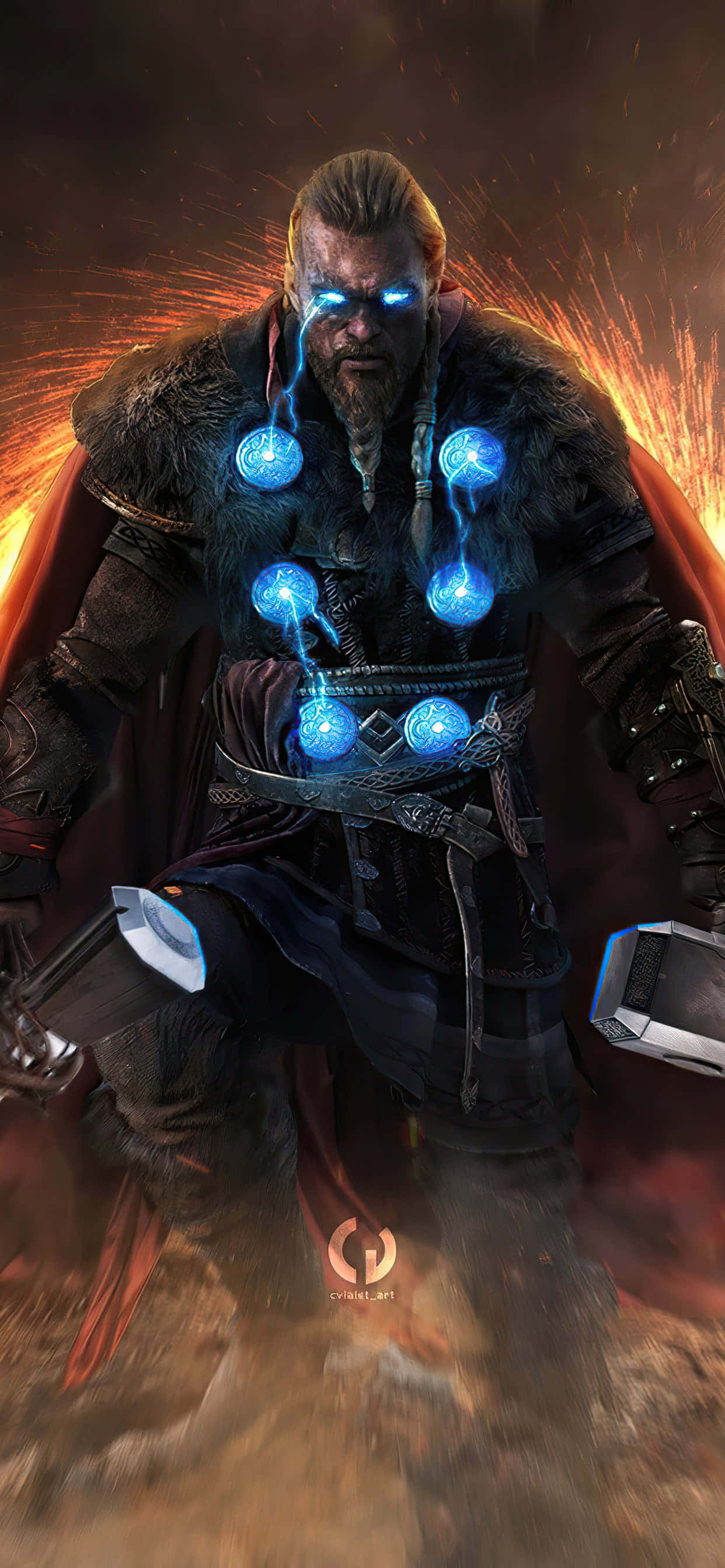 Eivor Mungu wa Mwanga iPhone Xs Max Assassin's Creed Valhalla Mandhari Picha ya Ukuta