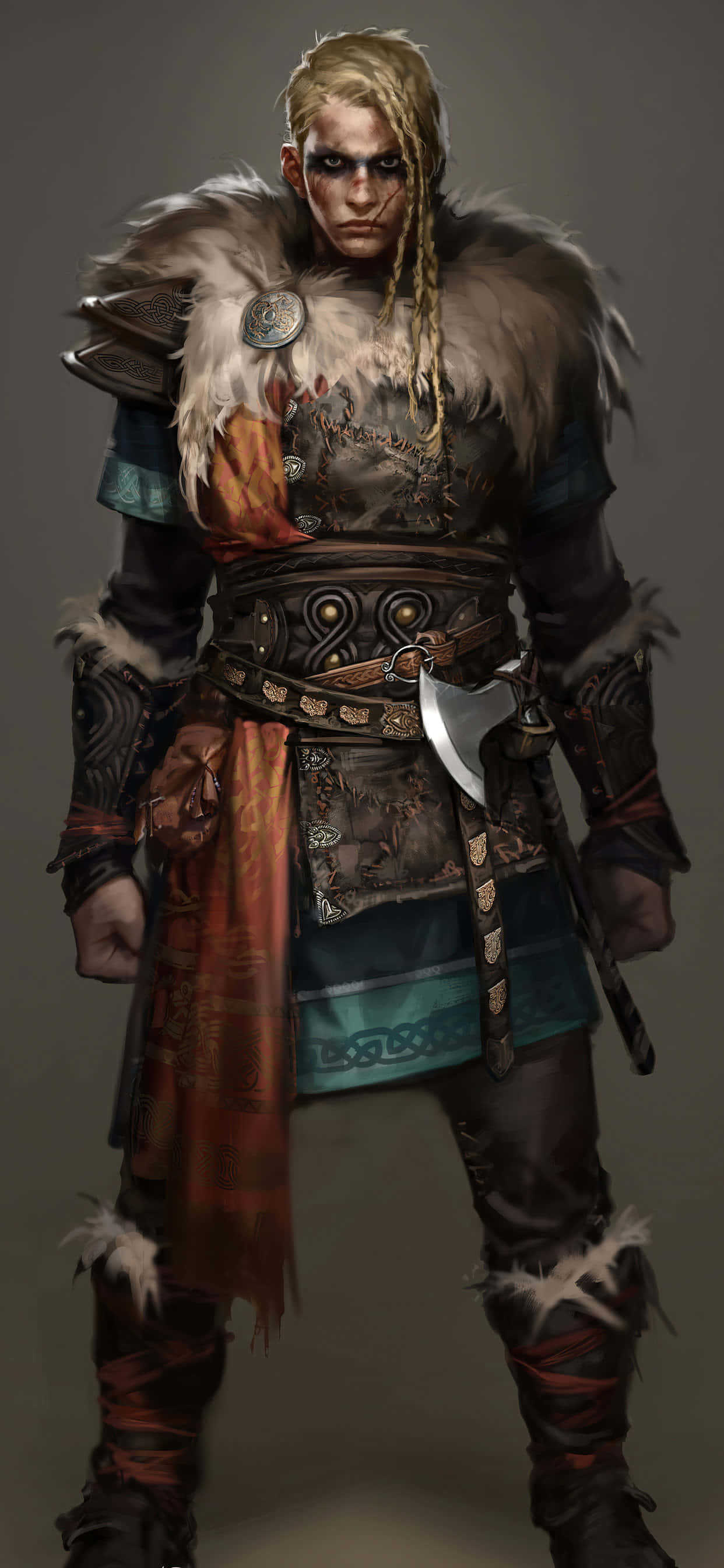 Eivor Varinsdottir Mwanamke iPhone Xs Max Assassin's Creed Valhalla Background Picha ya Ukuta
