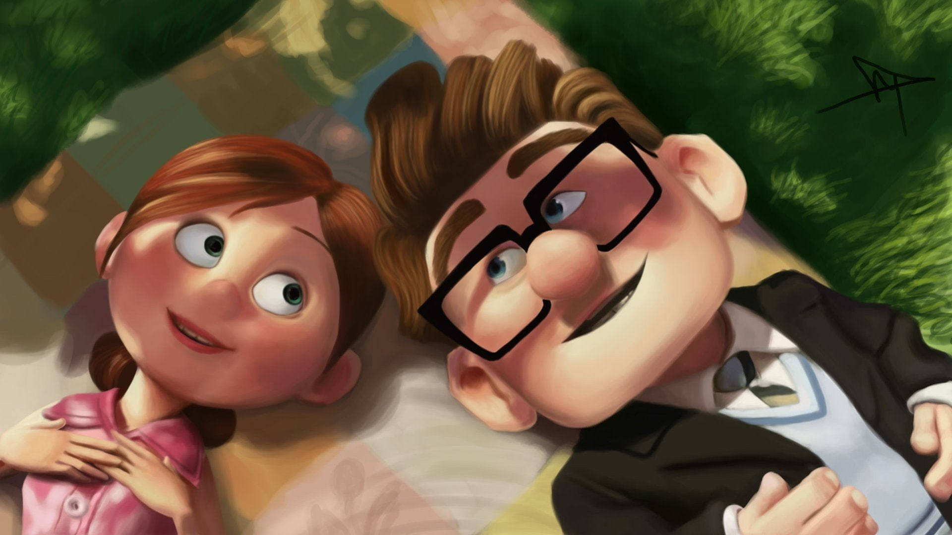 Ellie na Carl Fredricksen Up Movie Picha ya Ukuta