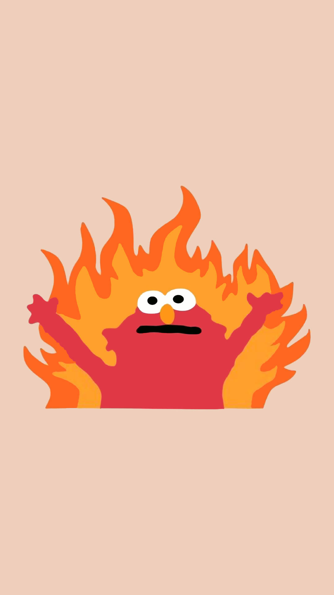 Elmo Aesthetic Inayochekesha Inayowaka Moto Picha ya Ukuta