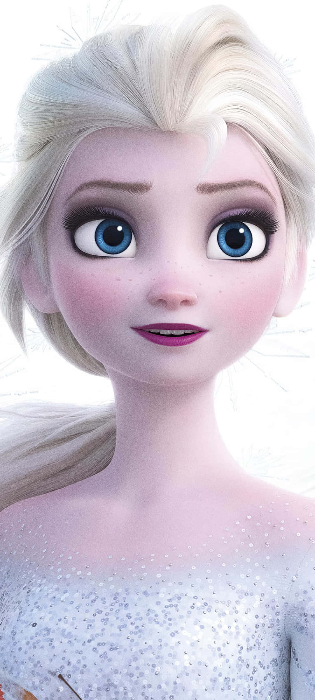 elsa from frozen is wearing a white dress and blue eyes Picha ya Ukuta