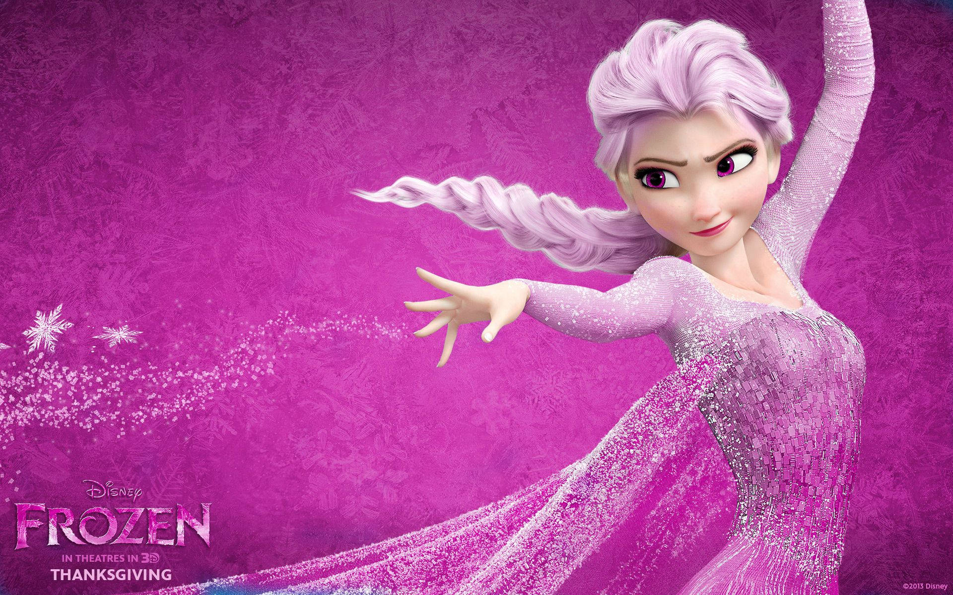 Elsa Pink Frozen Acha Iende Picha ya Ukuta