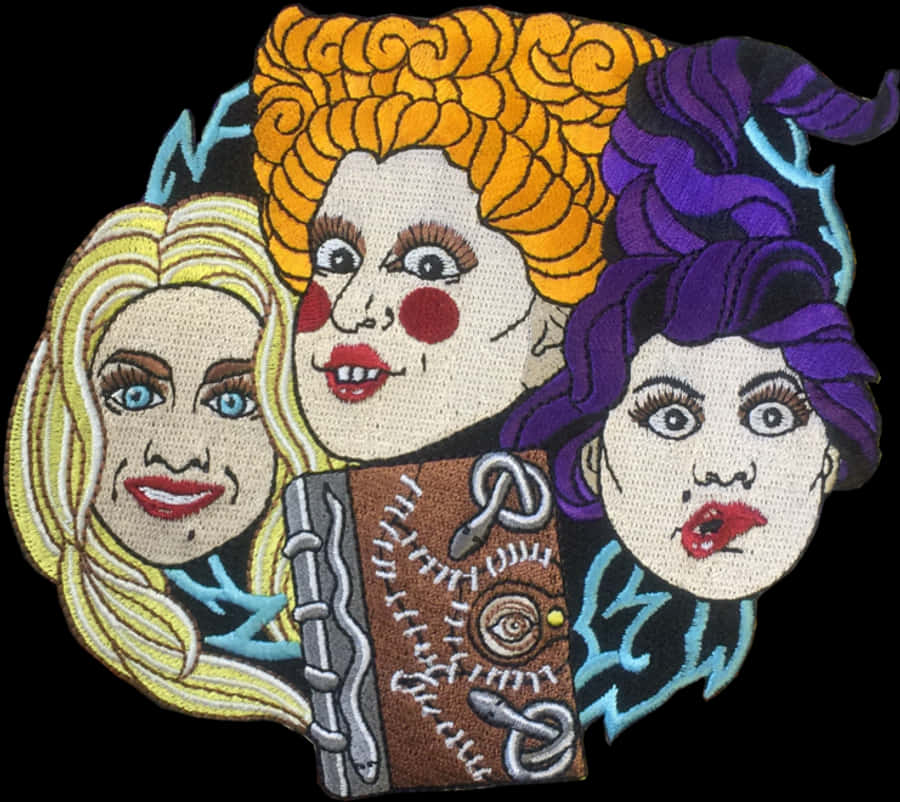 Embroidery ya Sanderson Sisters Hocus Pocus Picha ya Ukuta
