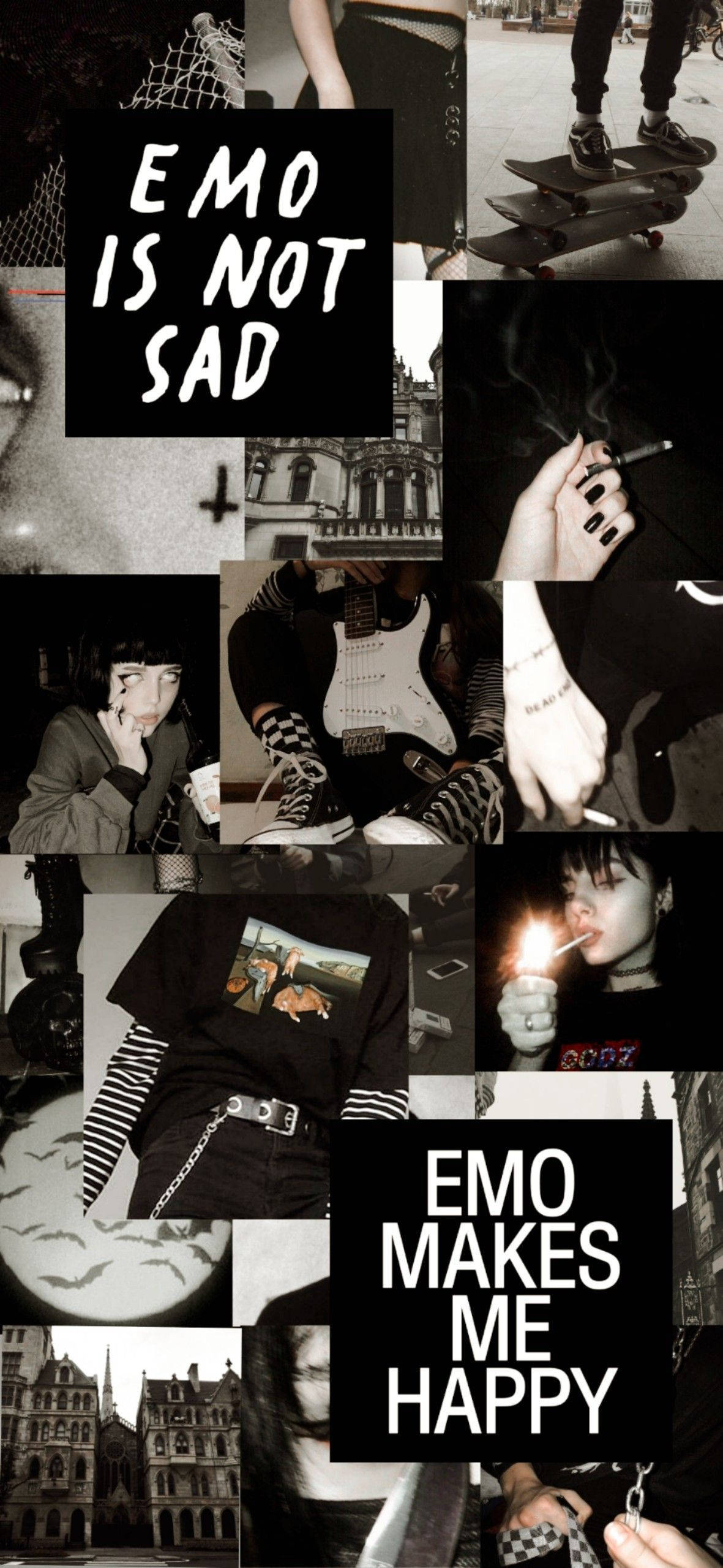 Emo Aesthetic Black Collage Picha ya Ukuta