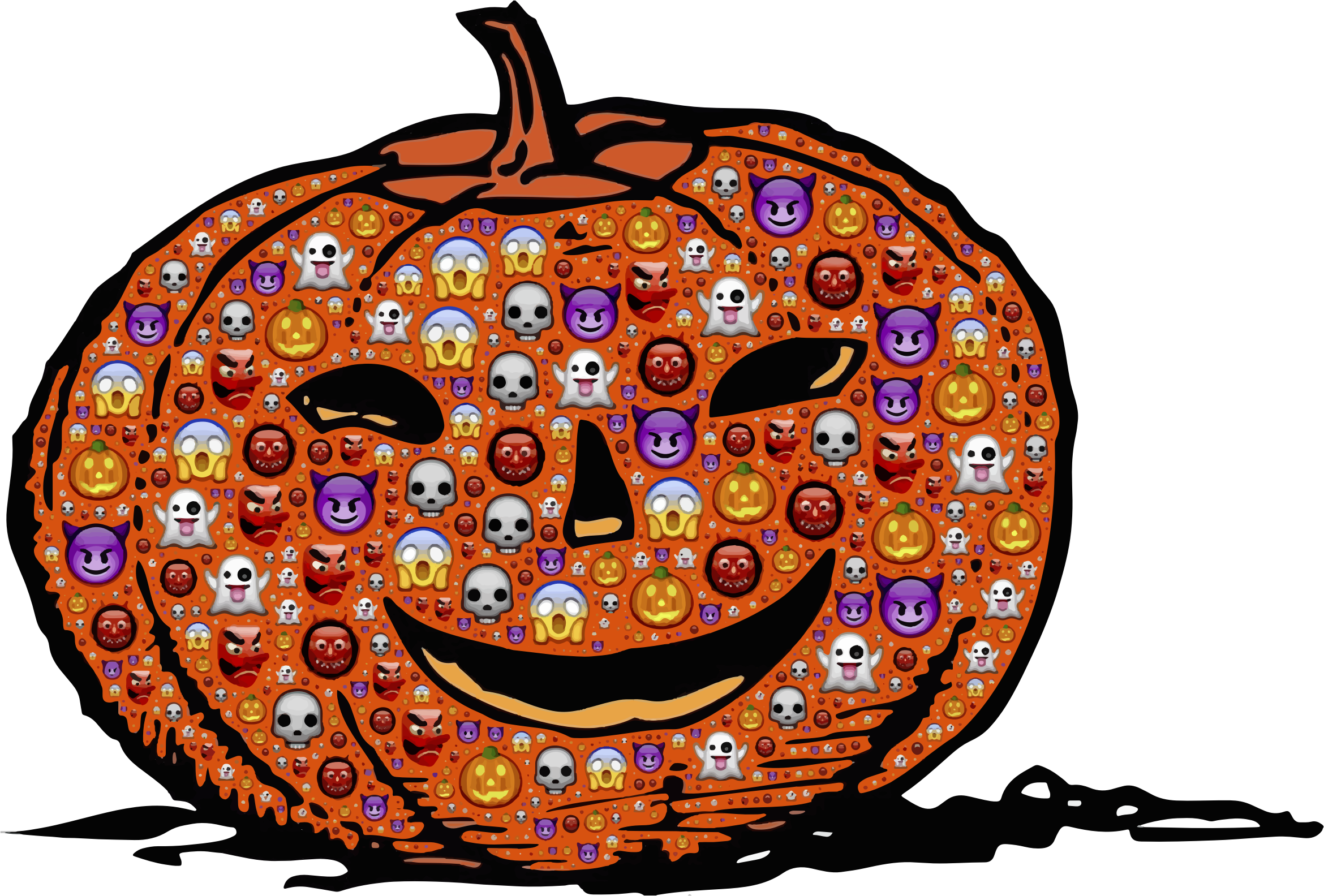 Emoji yenye Muundo wa Boga la Halloween.PNG Picha ya Ukuta