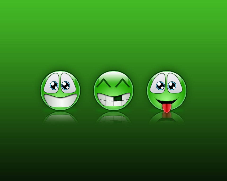 Emoji za kijani za MSN Messenger Picha ya Ukuta