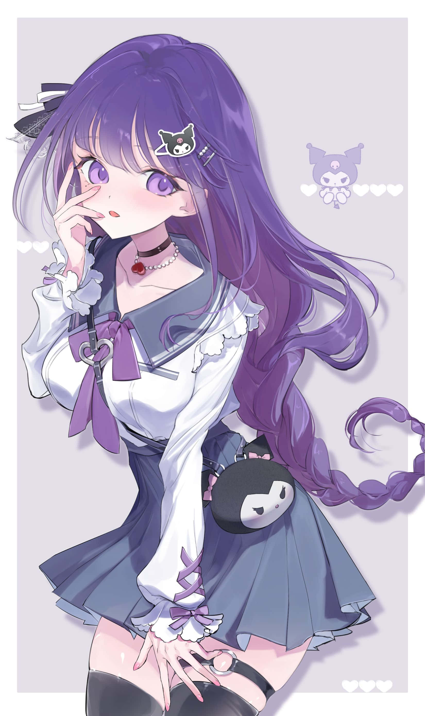 Enchanting Kuromi Fanart in Vibrant Colors Picha ya Ukuta