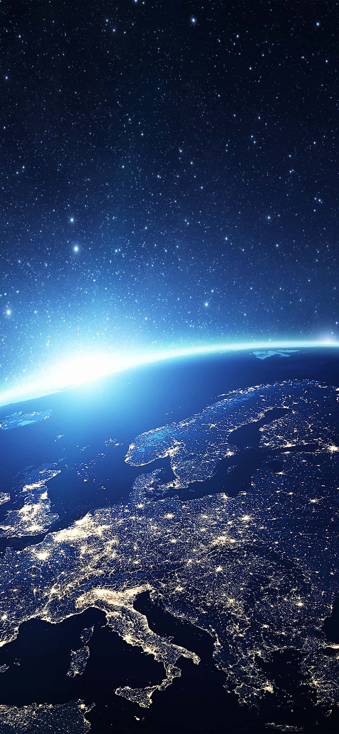 Enjoy a breathtaking view of Earth from above with the iPhone X Picha ya Ukuta