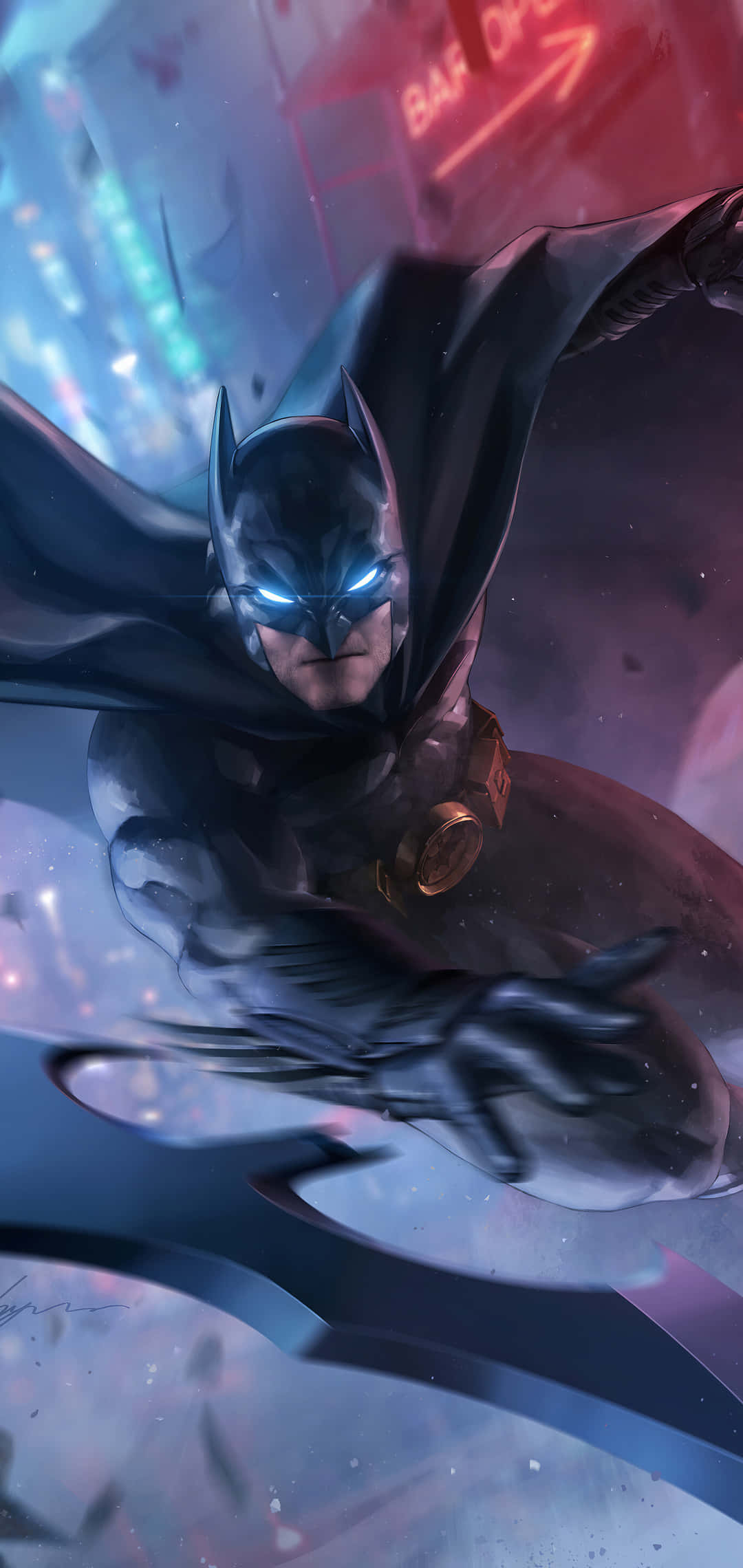 Enjoy a Cool Realistic Look with this Awesome Batman iPhone Wallpaper! Picha ya Ukuta