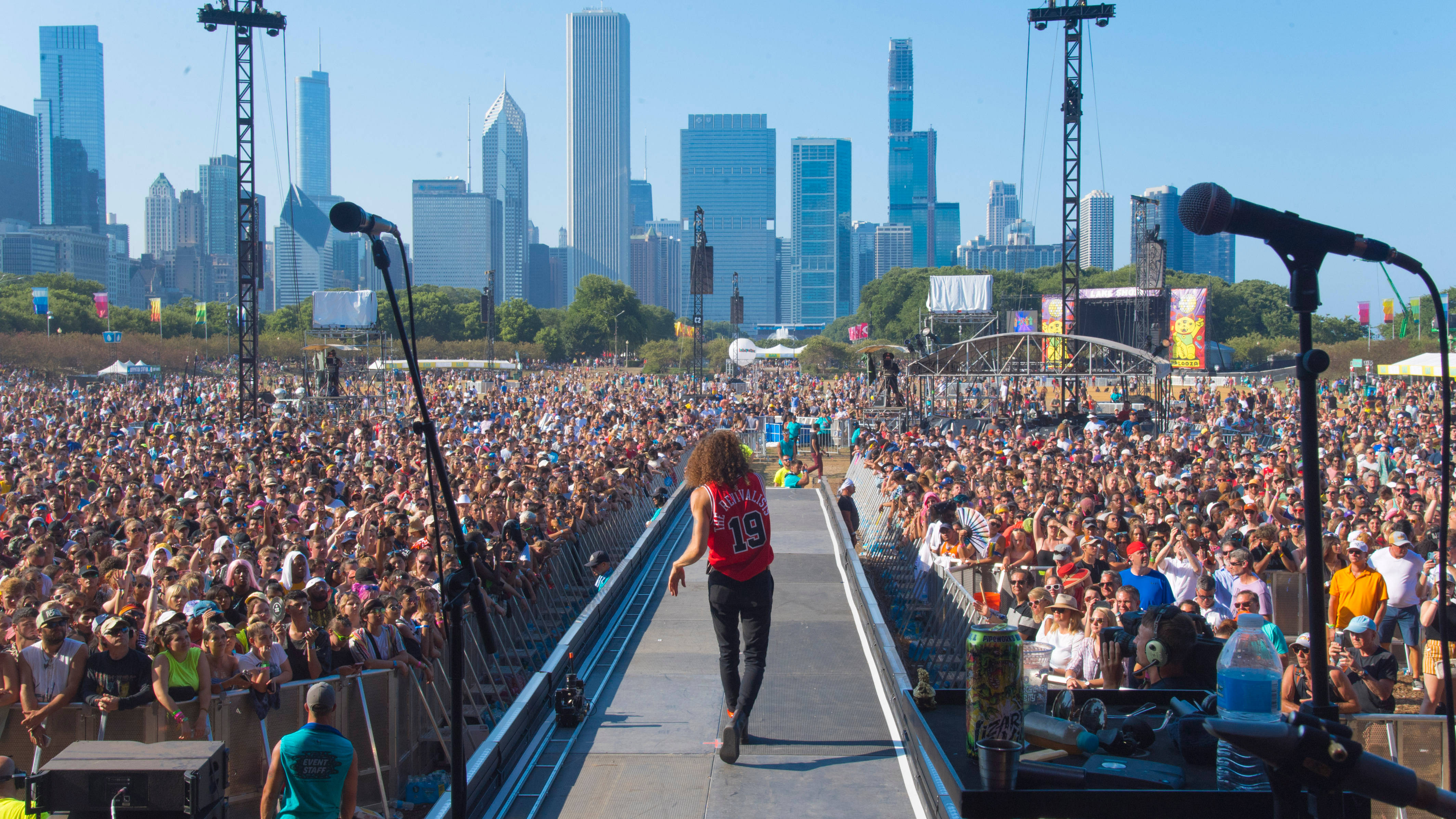 Enjoying the sunny summer day at Lollapalooza Chicago! Picha ya Ukuta