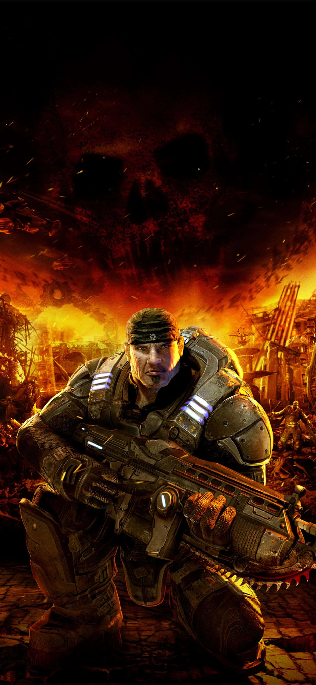 Epic Battle Scene - Gears of War 5 Wallpaper for iPhone XS Picha ya Ukuta